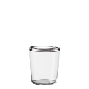 440 ml-es 3 platinaszínű sávval Tumbler poharak 6 db-os készlet – 21st Century Glass