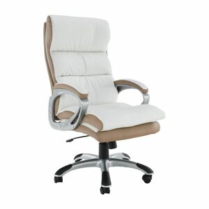 Műbőr irodai szék, fehér-bézs - SIOUX - Butopêa