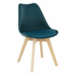 Modern műanyag szék üléspárnával, bükk - petróleum  - CARDIFF - Butopêa