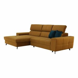3 személyes kinyitható kanapé, balos, mustársárga - FANTASSIN - Butopêa