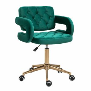 Forgó irodai szék, bársony zöld - FLEURETTE - Butopêa