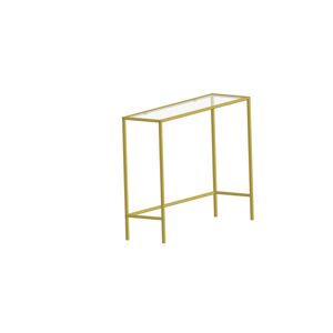 Üveg konzolasztal, arany színű fém kerettel - IVRY - Butopêa
