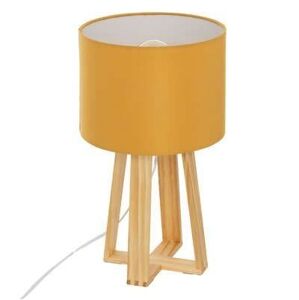 Asztali lámpa 34,5cm, mustársárga natúr fa - SANDY - Butopêa