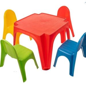 Starplast gyerek asztal négy székkel - MULTICOLOR - Butopêa