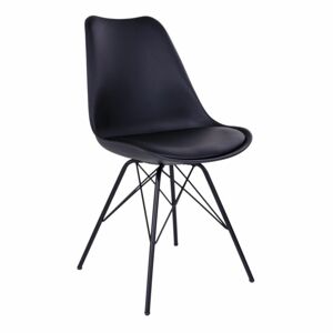Modern párnázott szék, fekete lábbal, fekete - TENKER - Butopêa