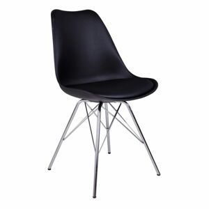 Modern párnázott szék, fehér lábbal, fekete - TENKER - Butopêa
