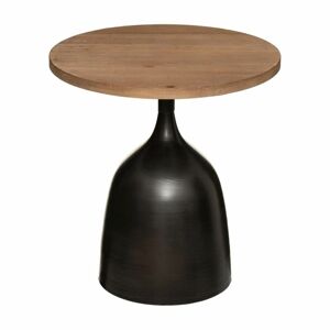 Váza alakú lerakóasztal, fa asztallappal, fekete - VENDOME - Butopêa