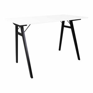 Skandináv stílusú íróasztal, 120x60 cm, fekete-fehér - INGRID - Butopêa