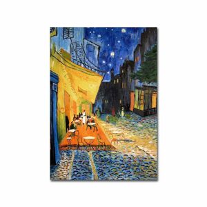 Vászon falikép, Vincent van Gogh másolat, Cafe Terrace, sötétkék - CAFE TERRASSE - Butopêa