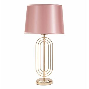 Modern asztali lámpa, ovális mintájú vázzal, rózsaszín-arany - MANUREVA - Butopêa