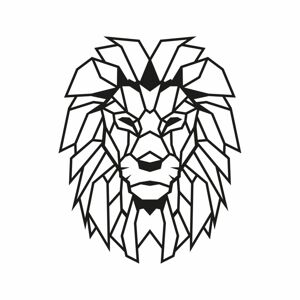 Fém fali dekoráció, oroszlán, fekete - LION - Butopêa