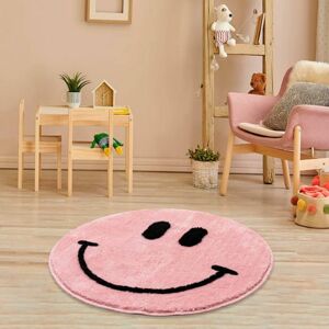 Kerek mintás szőnyeg 90x90 cm, rózsaszín - SMILE - Butopêa