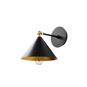 Fém fali lámpa, kúp alakú búrával, fekete - OZ - Butopêa