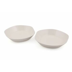 Porcelán tányér szett, 2 db-os, fehér - PETALES - Butopêa