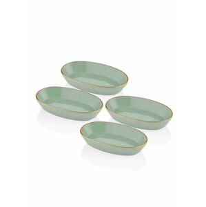 Porcelán tányér szett, 4 db-os, világos zöld -  - Butopêa
