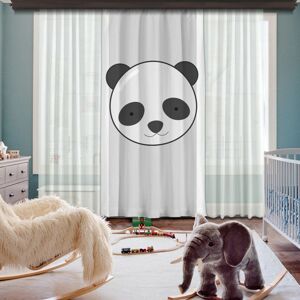 Függöny, 140x260, áttetsző fehér, pandával - RIDEAU - Butopêa
