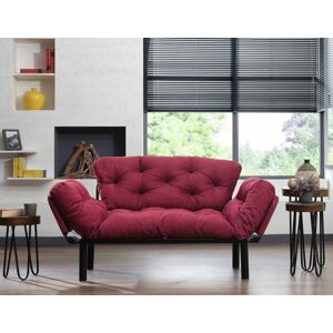2 személyes karfás kanapé, tűzött, piros - CABANE - Butopêa