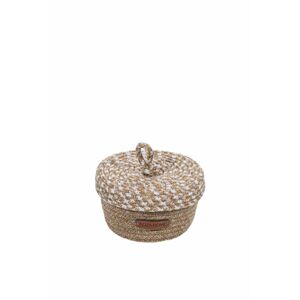 Fonott pamutkosár, fedeles, 15 cm, természetes - FRIEND - Butopêa