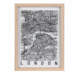 Átlátszó üveg falikép, London térkép 24x32 cm - LONDON - Butopêa