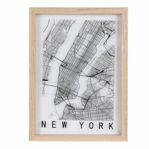 Átlátszó üveg falikép, New York térkép 24x32 cm - NY - Butopêa