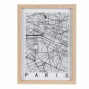 Átlátszó üveg falikép, Párizs térkép 24x32 cm - PARIS - Butopêa