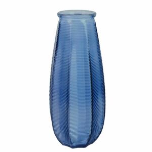 Üveg váza 28cm, kék - CORNICHON - Butopêa