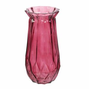 Üveg váza 22cm, rózsaszín - VOLUTTE - Butopêa