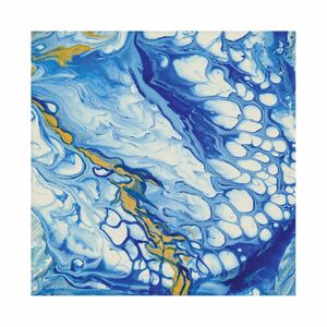 Poszter, fluid art, keret nélkül, 30x30 cm, kék-fehér - AQUIFERE - Butopêa