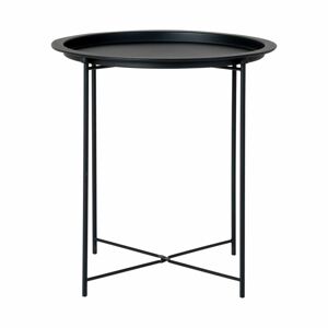 Tálcás lerakóasztal, 47 cm, fekete - GOUTTE - Butopêa