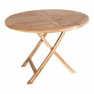 Tömörfa kültéri kerek asztal, 100 cm, tikfa - JAVA - Butopêa