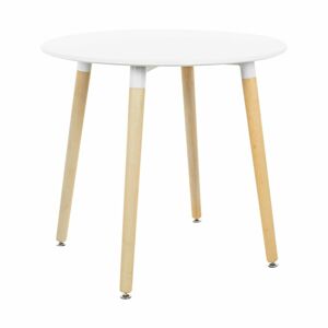 Skandináv stílusú kerek asztal, 80 cm, fehér - REYKJAVIK - Butopêa