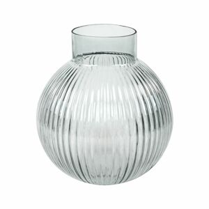 Gömb alakú üveg váza, halványszürke - DROP - Butopêa