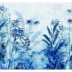 Egzotikus dzsungel növényvilágát ábrázoló tapéta, 300x280 cm, kék - REVE BLEU - Butopêa