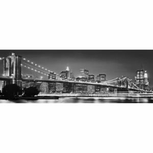 Brooklyn hídat ábrázoló tapéta, 400x140 cm, fekete-fehér - BROOKLIN - Butopêa