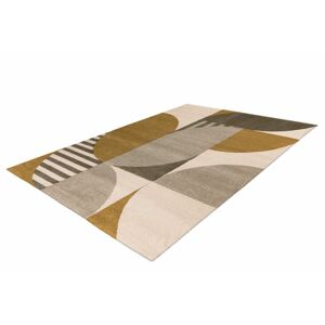 Geometriai mintás szőnyeg, arany, többszínű, 160x230 cm - SEVENTIES - Butopêa