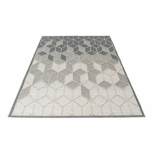 Geometriai mintás, kültéri/beltéri szőnyeg, szürke árnyalataival, 80x150 cm - CUBICUS - Butopêa