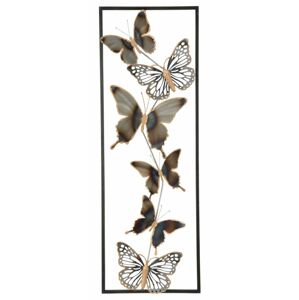 Fali dekoráció, pillangók, fekete-ezüst - PAPILLONS - Butopêa