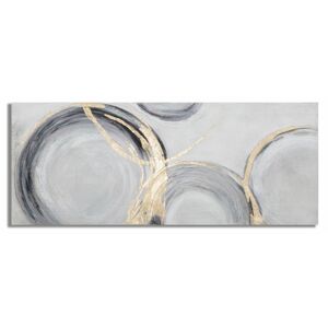 Absztrakt vászon kép 150x60 cm, antracit, arany - RONDS - Butopêa
