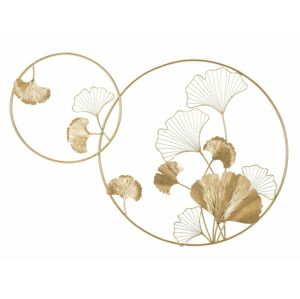 Ginko biloba leveles kerek fali dekoráció, arany - GINKO - Butopêa