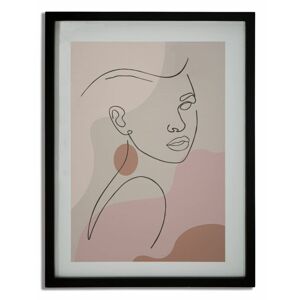 Falikép 35x50 cm, absztrakt női portré, rózsaszín - CLIN D'OEIL - Butopêa