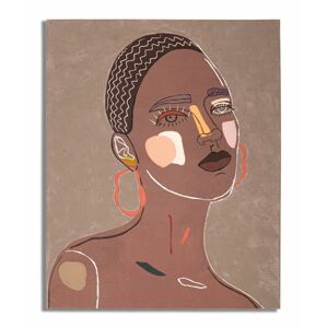 Vászon fali kép, női portré, barna, 80x100 cm - MADEMOISELLE - Butopêa