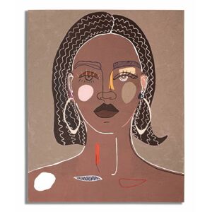 Vászon fali kép, női portré, barna, 80x100 cm - MADEMOISELLE2 - Butopêa