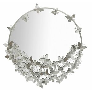 Tükör pillangó dekorációval, ezüst - SUBLIME - Butopêa