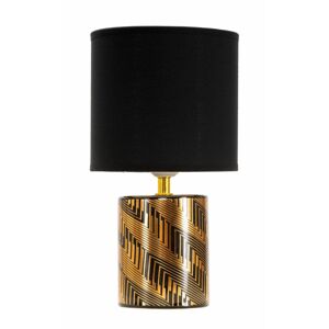 Asztali lámpa 28 cm, fekete, arany - CALIA - Butopêa