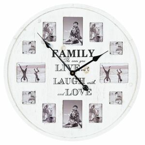 Képkeretes falióra, család felirattal, 60 cm, fehér - FAMILY - Butopêa
