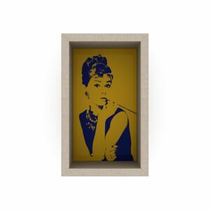 Pop art stílusú falipolc, 22x36 cm, sárga - AUDREY - Butopêa
