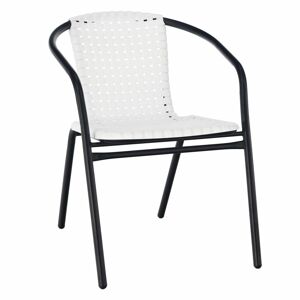 Rakásolható, műanyag, karfás kerti szék, fém kerettel - LORA - Butopêa