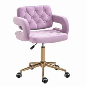 Forgó irodai szék, bársony rózsaszín - FLEURETTE - Butopêa