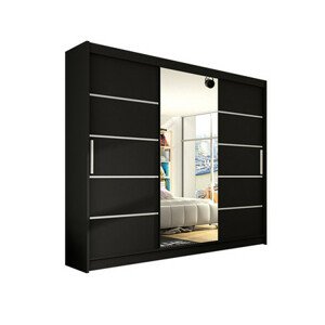 ASTON VI tolóajtós szekrény 250 cm - Fekete