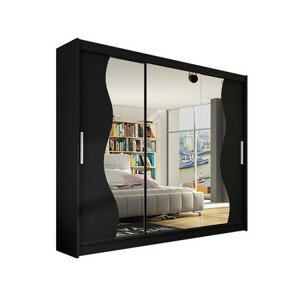 ASTON S tolóajtós szekrény 250 cm  - Fekete